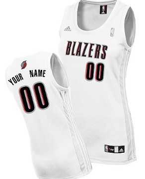Womens Customized Portland Trail Blazers White Basketball Jersey->customized nba jersey->Custom Jersey
